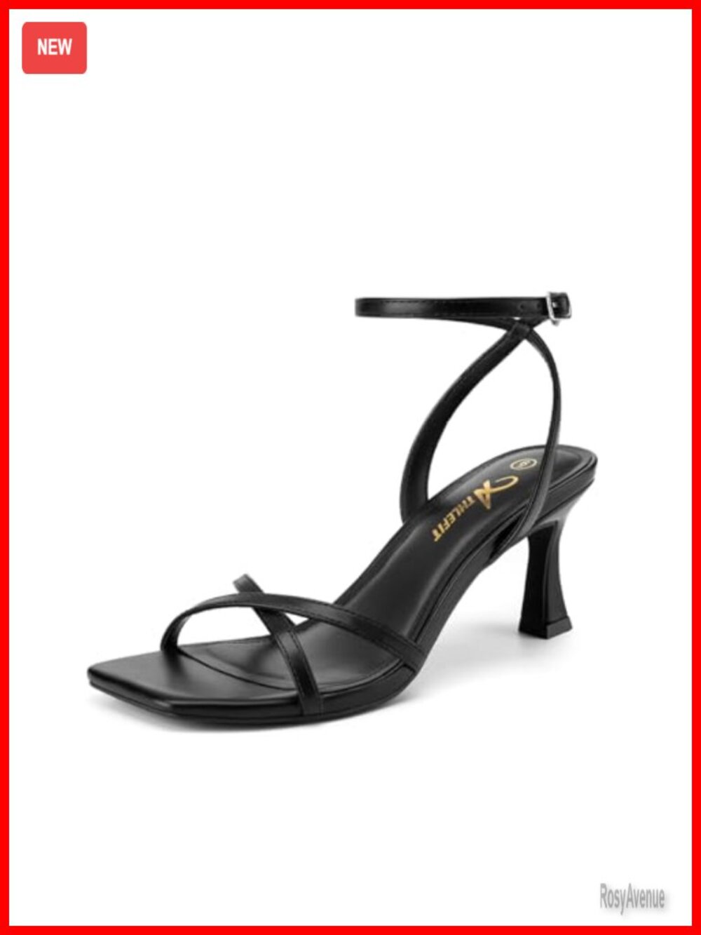 Womens Kitten Heel Strappy Square Open Toe Prom Heeled Sandals